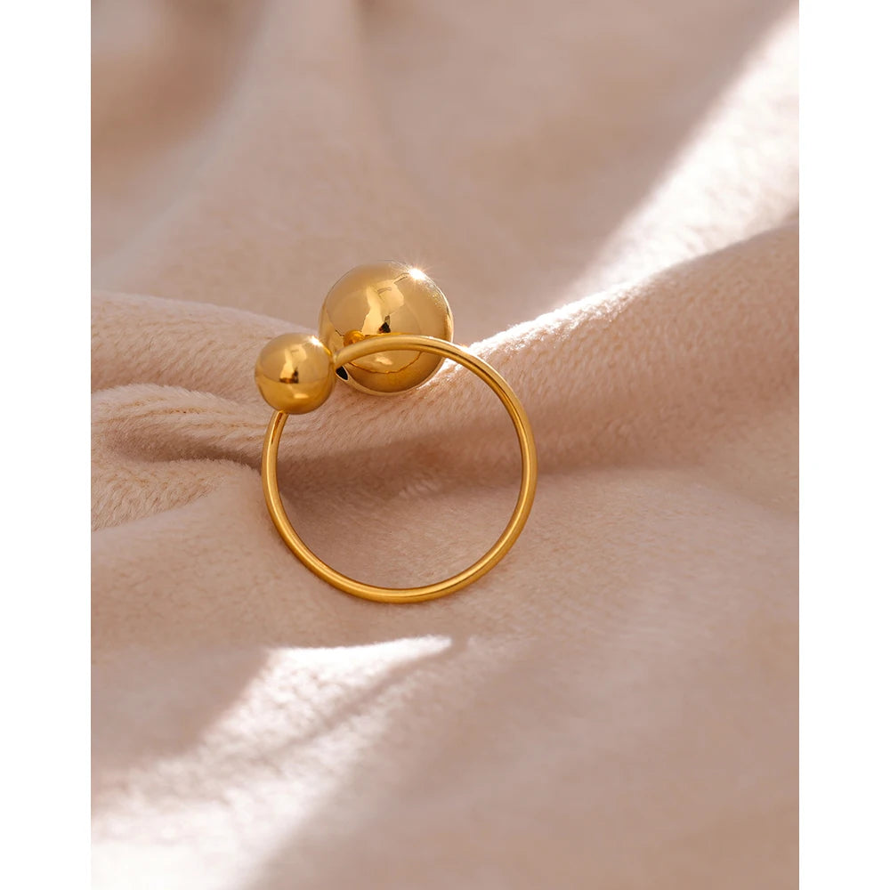 Gold Trendy Ball Resizable Statement Ring