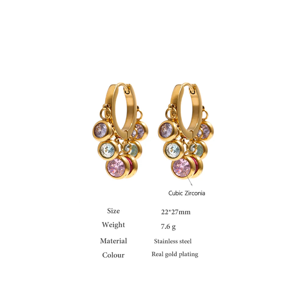 Exquisite Gold Hoop Cubic Zirconia Earring