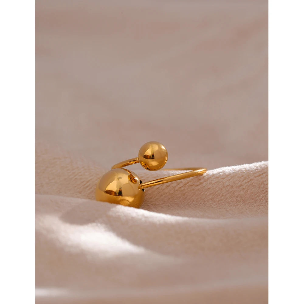 Gold Trendy Ball Resizable Statement Ring