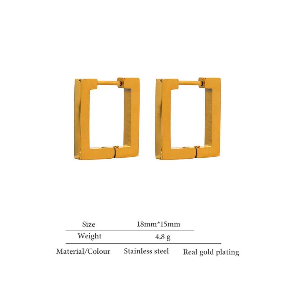 Gold Square Hoop Earrings