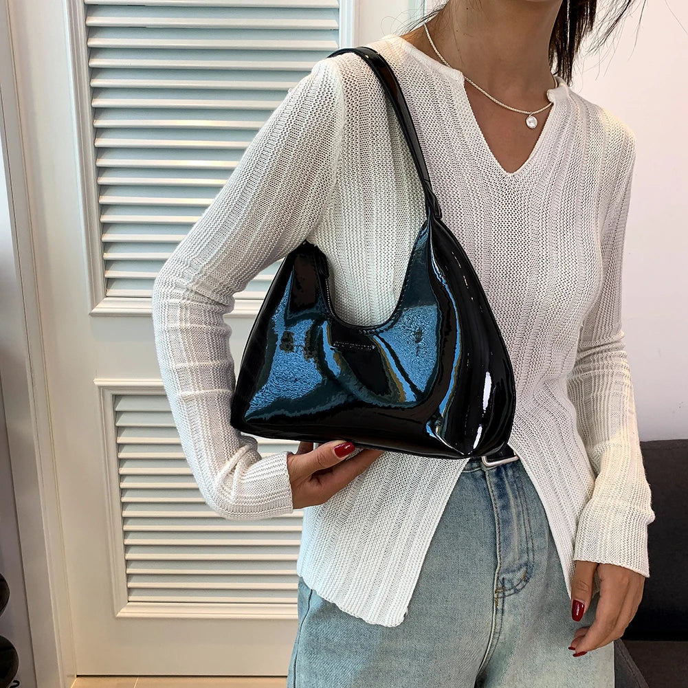 Patent Leather Versatile Fashion Shoulder Bag