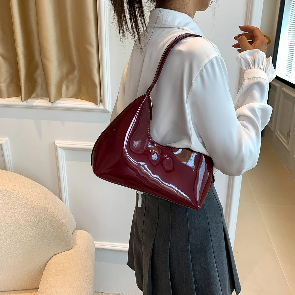 Patent Leather Versatile Fashion Shoulder Bag