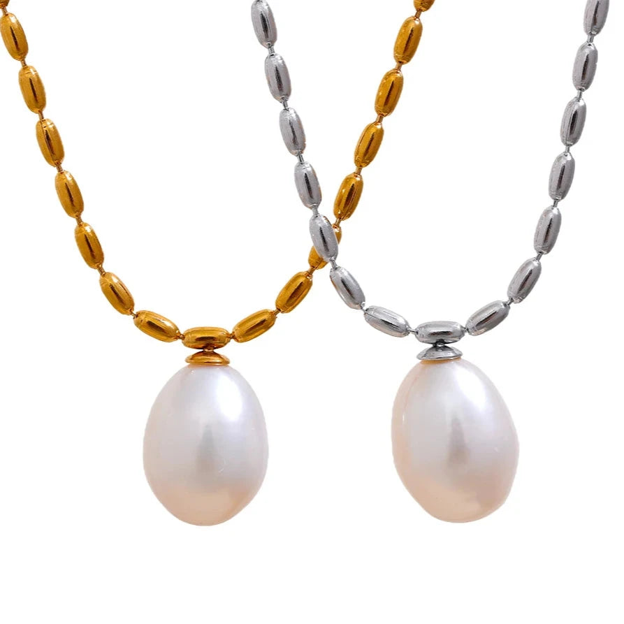 Platinum Gold Luxury Natural Freshwater Pearl Pendant