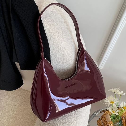 Patent Leather Versatile Fashion Shoulder Bag