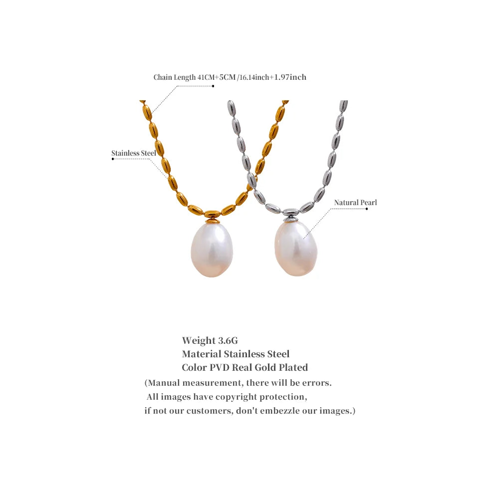 Platinum Gold Luxury Natural Freshwater Pearl Pendant