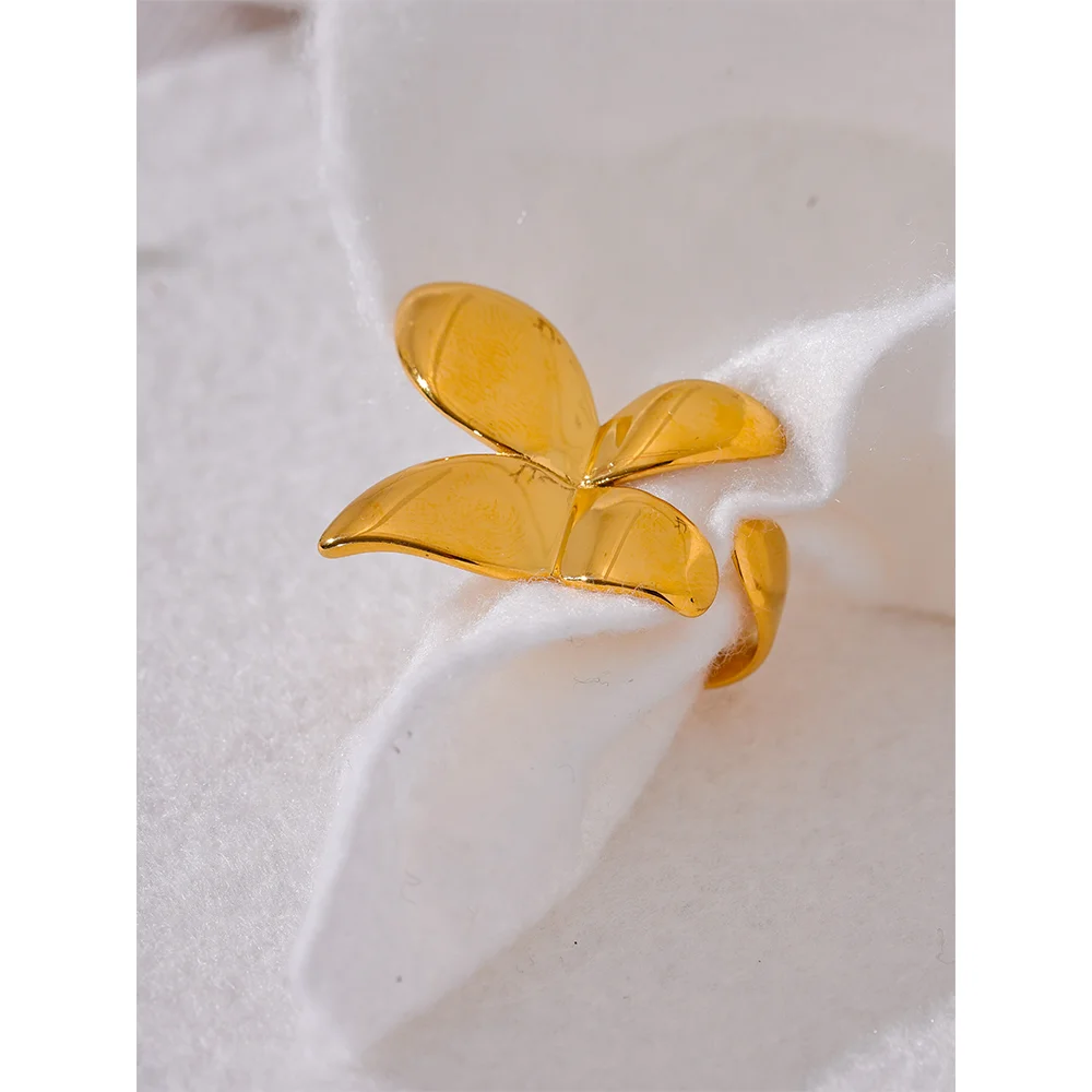 Gold Statement Butterfly Open Ring