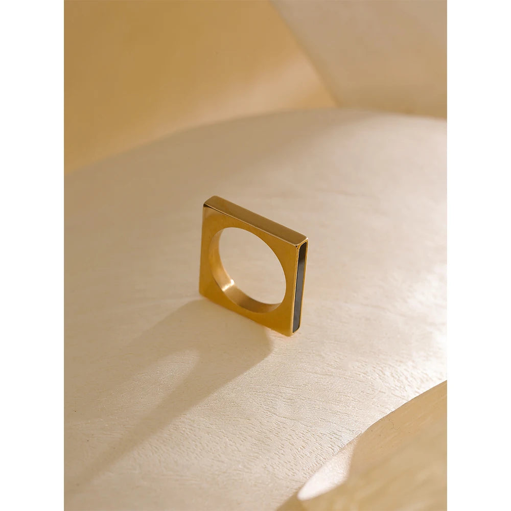 Gold Minimalist Geometric Square Temperament