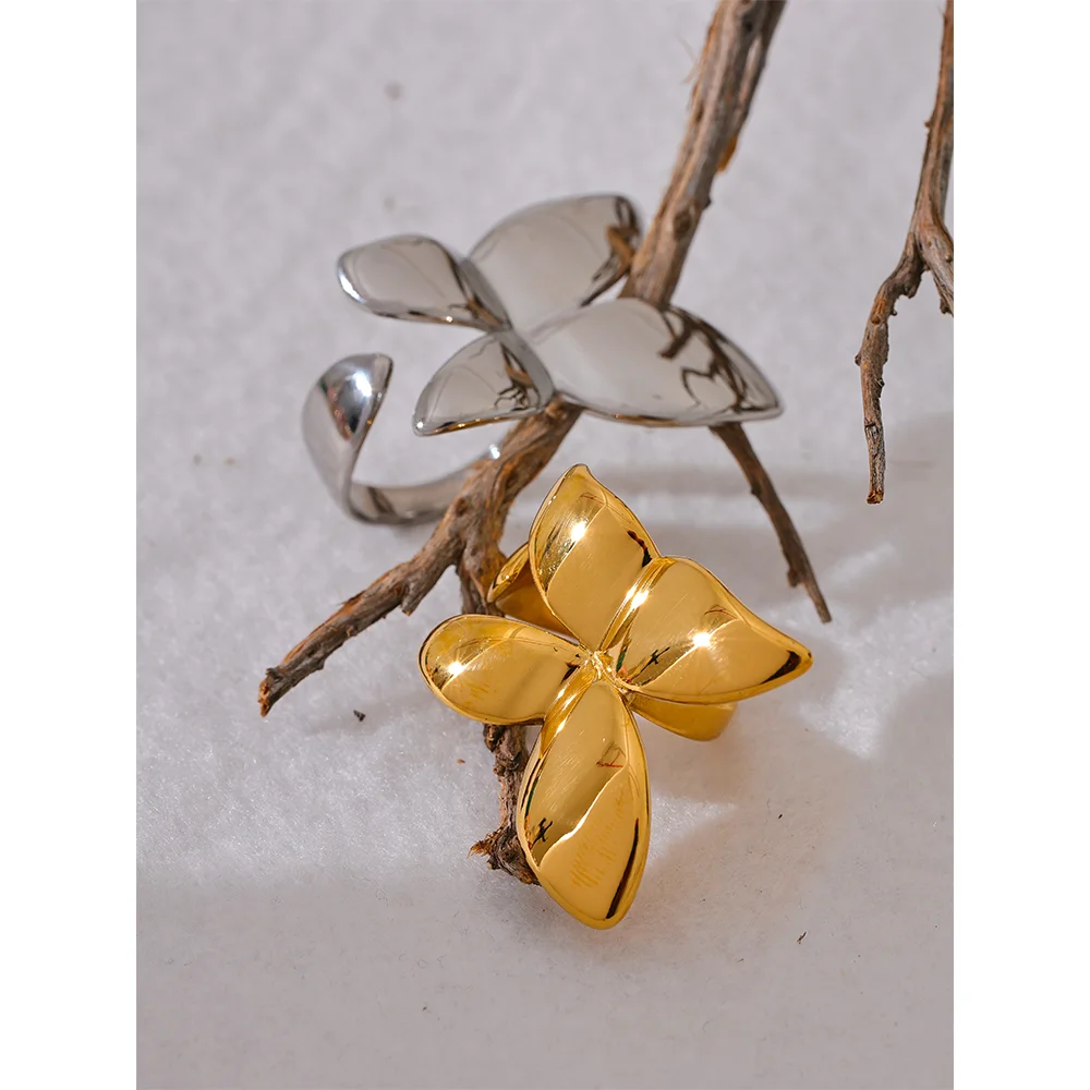 Gold Statement Butterfly Open Ring