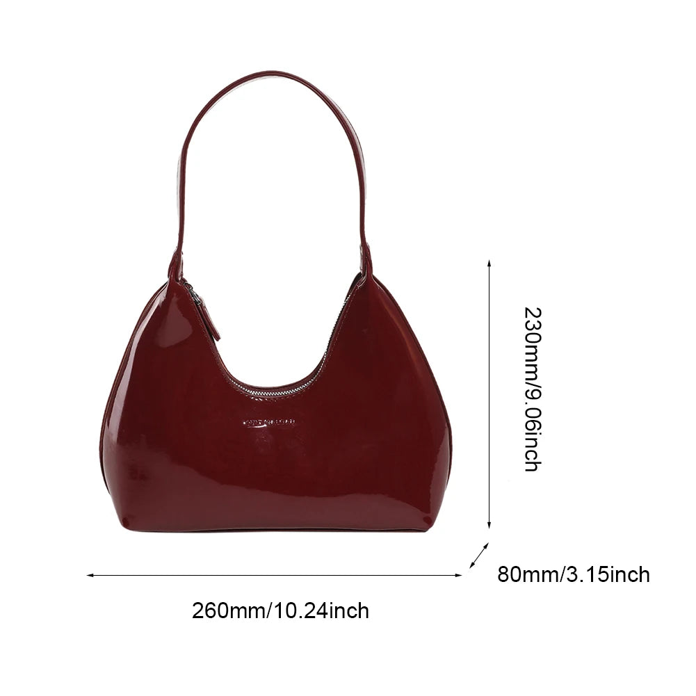 Patent Leather Versatile Fashion Shoulder Bag